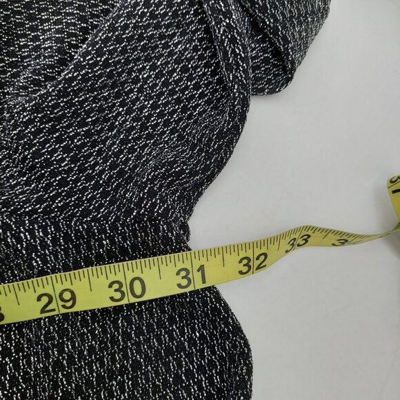 Catherines Plus Blouse Size 4X Christmas Black Shine Silver Tunic Metal Party - Picture 8 of 8